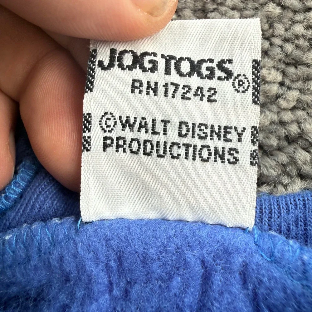 Vintage Disney Jog Togs Mickey Pluto Candy Taster Sweatshirt Blue White USA Made